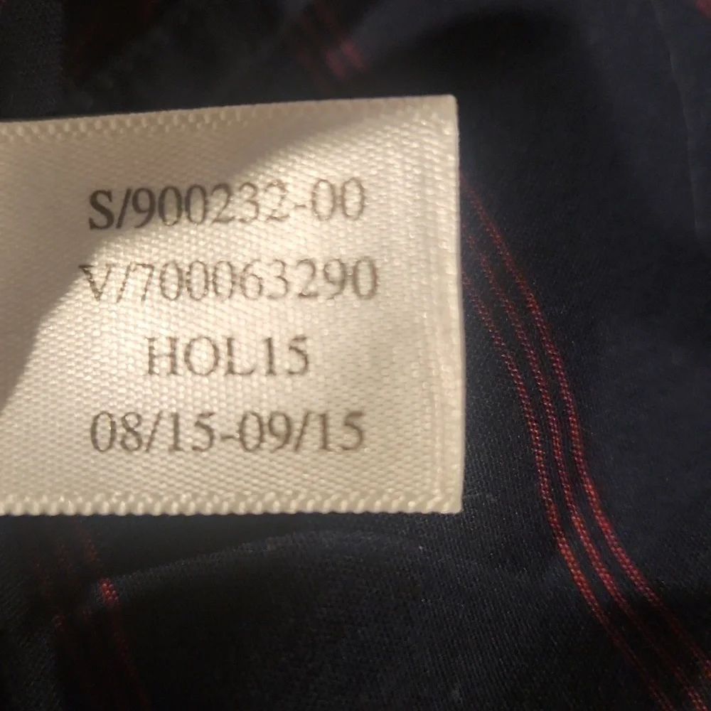 Banana Republic Navy and Burgundy Striped Shirt
